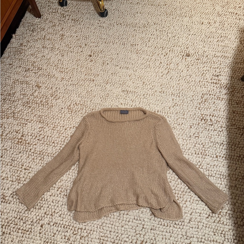 Wooden Ships Light Pink Cowl Neck Chunky Knit Sweater